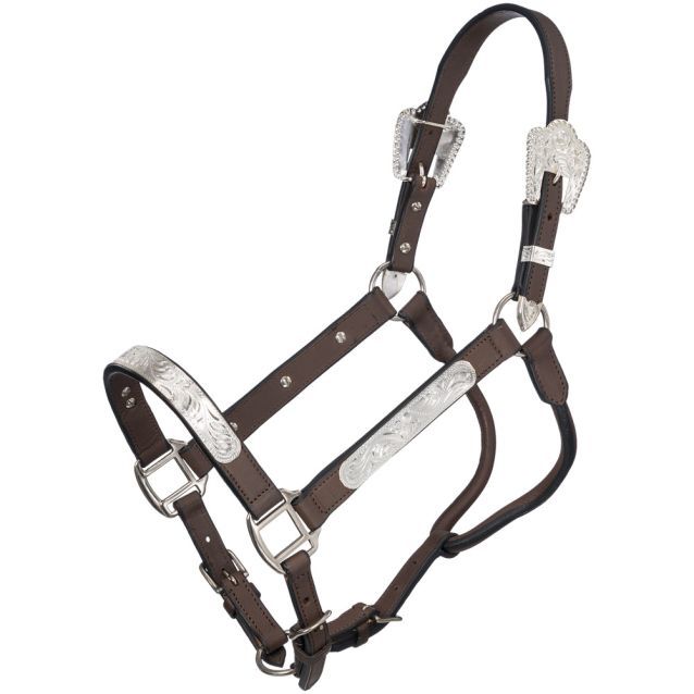 SILVER ROYAL SHOW HALTER WITH BERRY EDGE BUCKLES