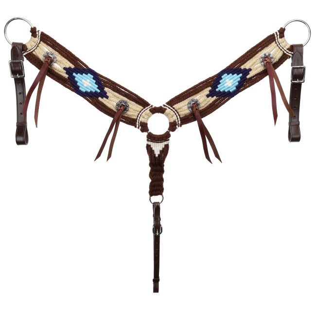 SHOWMAN PONY HIGH DESERT MOHAIR ONE EAR HEADSTALL &amp; BREASTCOLLAR SET