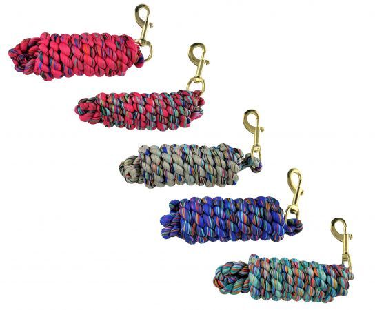 SHOWMAN 8' BRAIDED POLY LEAD ROP WITH BRASS SNAP