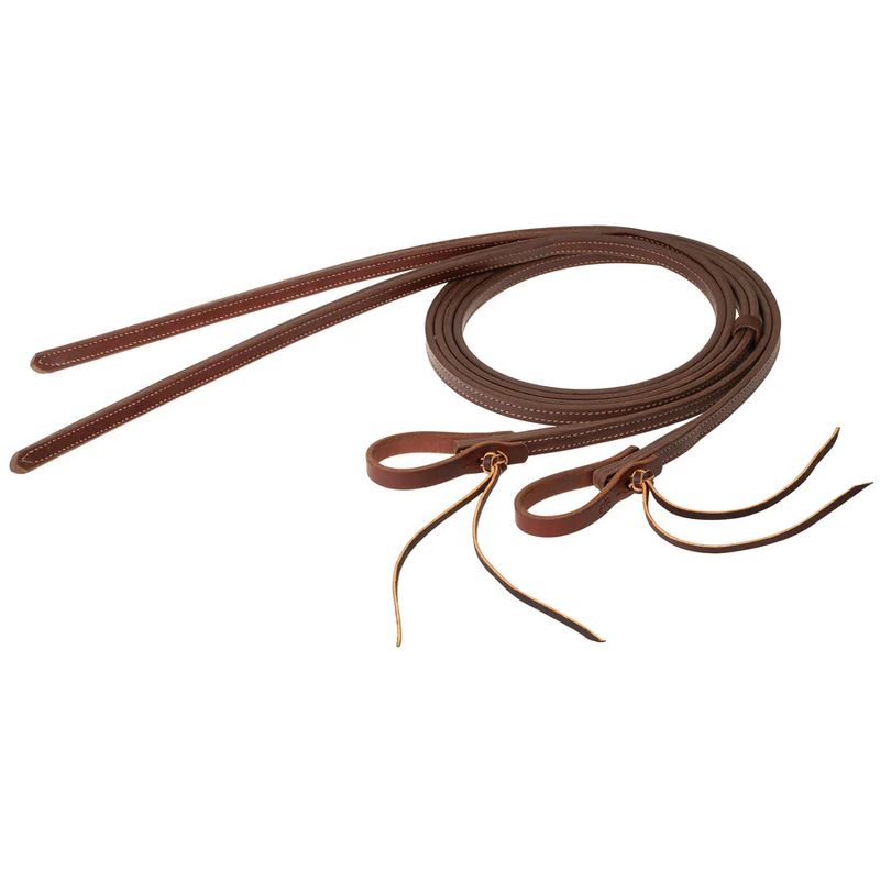 STS RANCH HARNESS LEATHER SPLIT REIN, PINEAPPLE KNOT