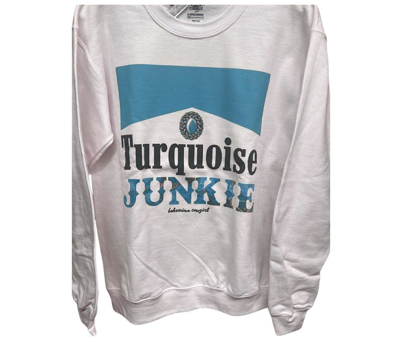TURQUOISE JUNKIE SWEATSHIRT