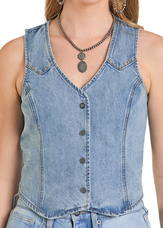 ROCK &amp; ROLL DENIM FINGED VEST