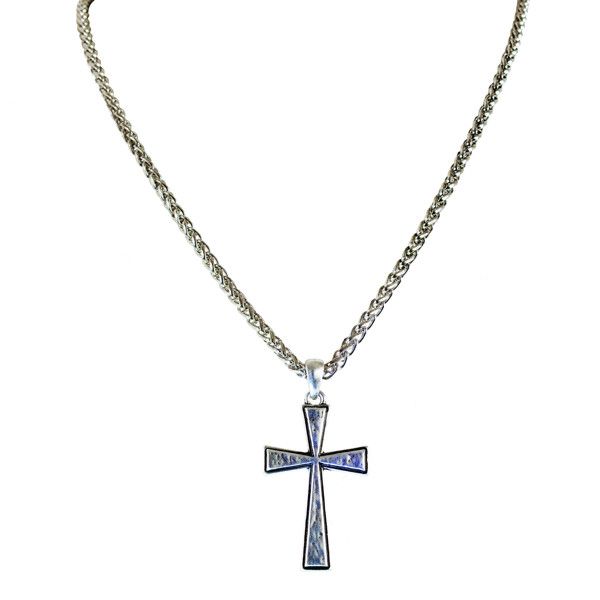 JUSTIN TEXTURED CROSS NECKLACE