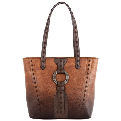 JUSTIN TOTE W/WHIP STITCH AND HARNESS