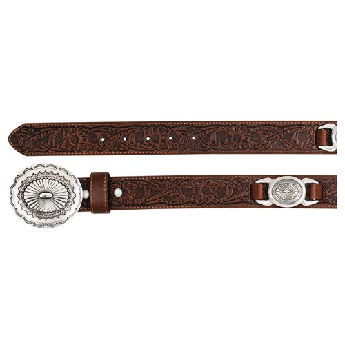 CATCHFLY FLORAL EMBOSS AND OVAL CONCHOS BELT