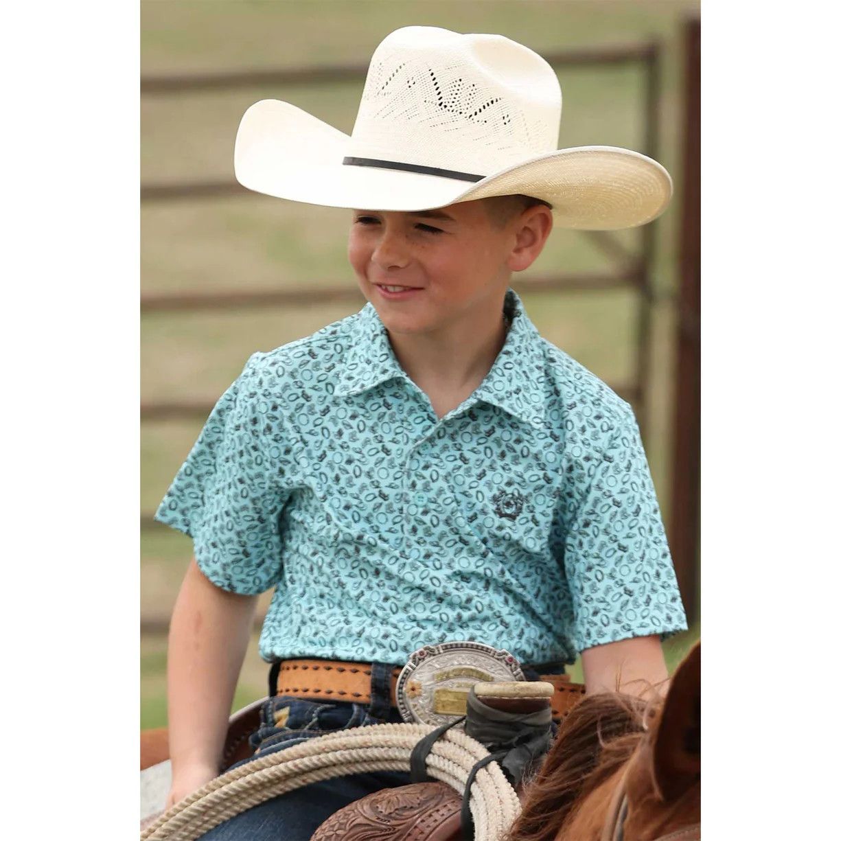 CINCH WESTERN PRINT POLO