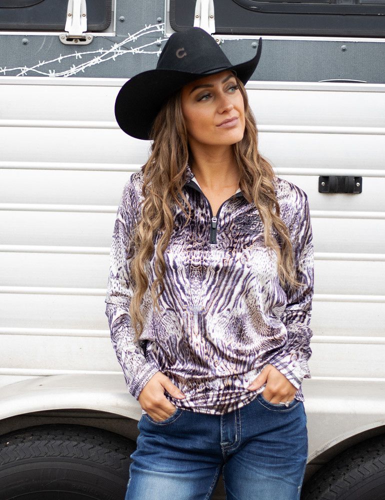 COWGIRL TUFF QUARTER ZIP CADET