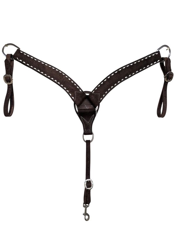 SCOTT THOMAS SADDLERY 2" CHOCOLATE ROUGHOUT BREASTCOLLAR