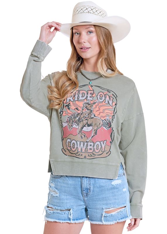 ROCK &amp; ROLL RIDE ON COWBOY PULLOVER