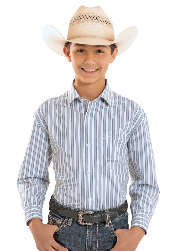 PANHANDLE SLIM CLASSIC LONG SLEEVE STRIPE BUTTON SHIRT