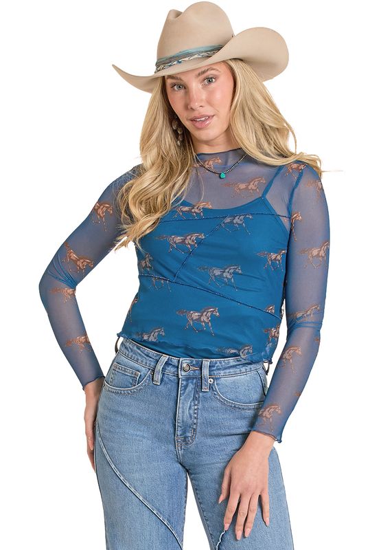 ROCK &amp; ROLL HORSE MESH TOP