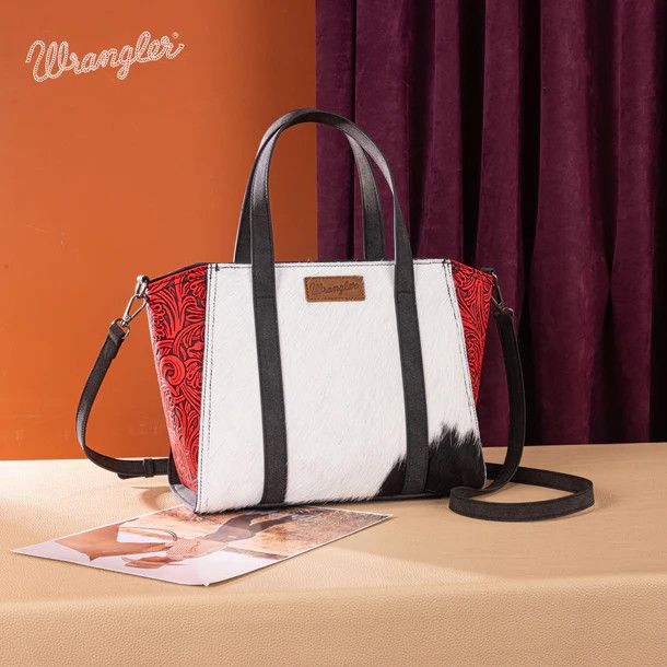 WRANGLER GENUINE COWHIDE TOTE/CROSSBODY