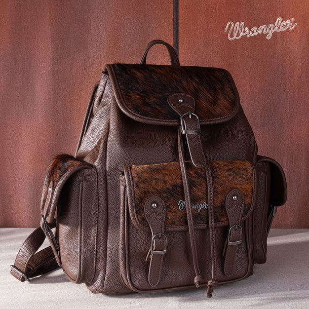 WRANGLER HAIR-ON COWHIDE BACKPACK