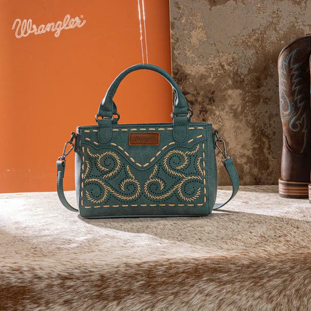 WRANGLER EMBROIDERED SWIRL MINI SATCHEL/CROSSBODY