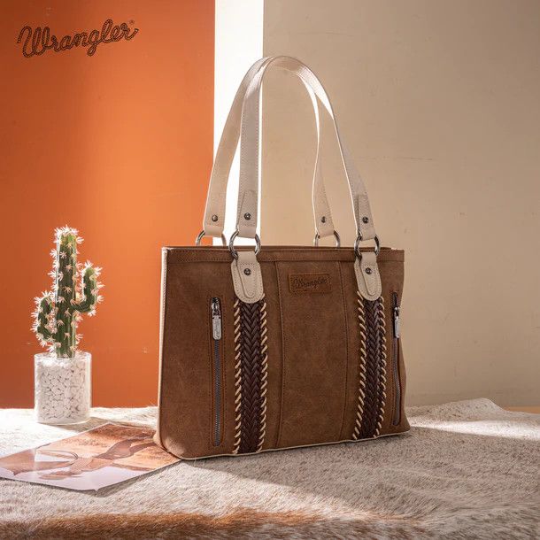 WRANGLER WHIPSTITCH ZIPPERED TOTE