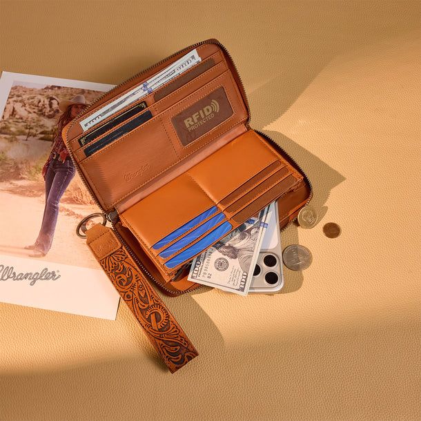 WRANGLER AZTEC ZIP AROUND WALLET