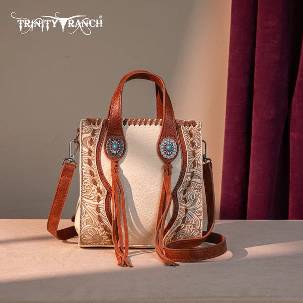 TRINITY RANCH CONCHO MINI TOTE/CROSSBODY