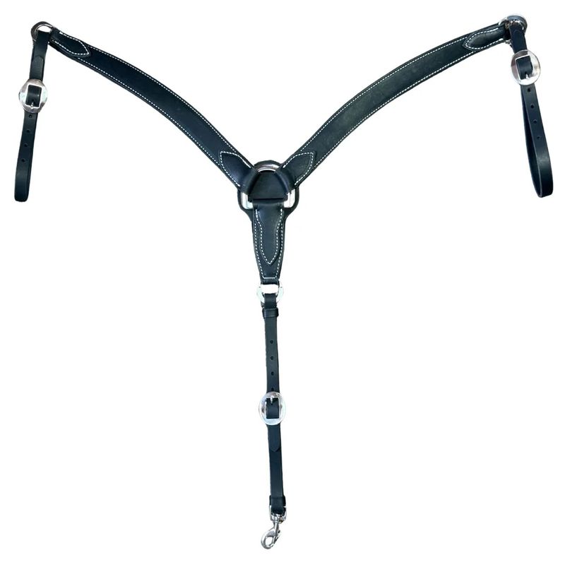 BERLIN CUSTOM LEATHER STITCHED BLACK BREASTCOLLAR