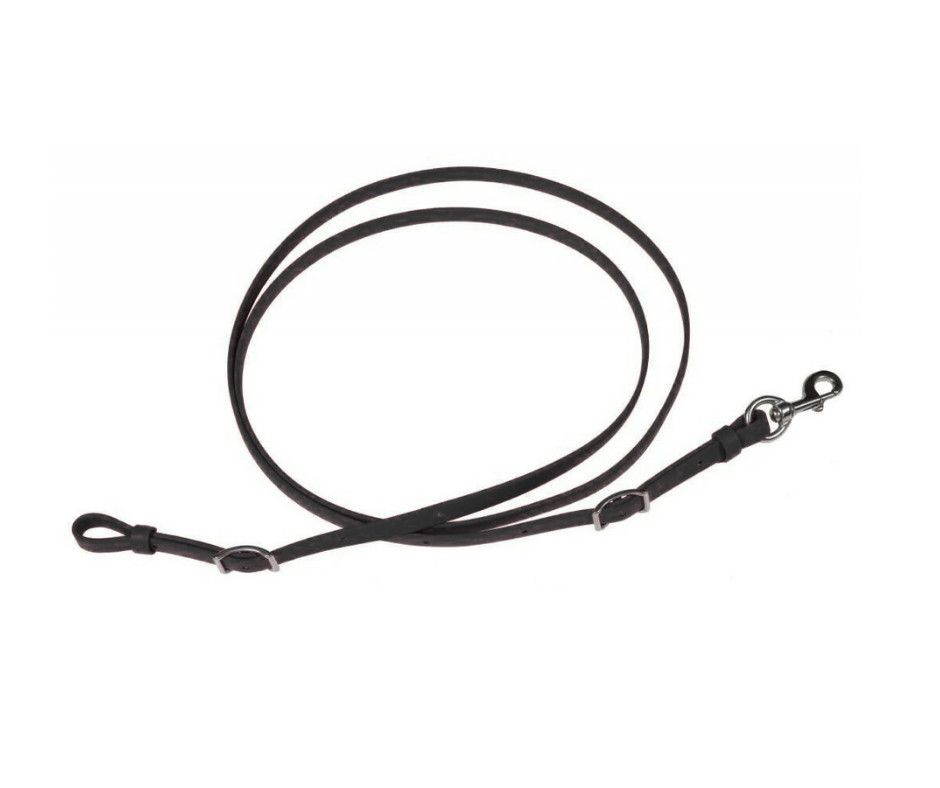BERLIN LEATHER BLACK ROPER REIN, 1/2"X8'