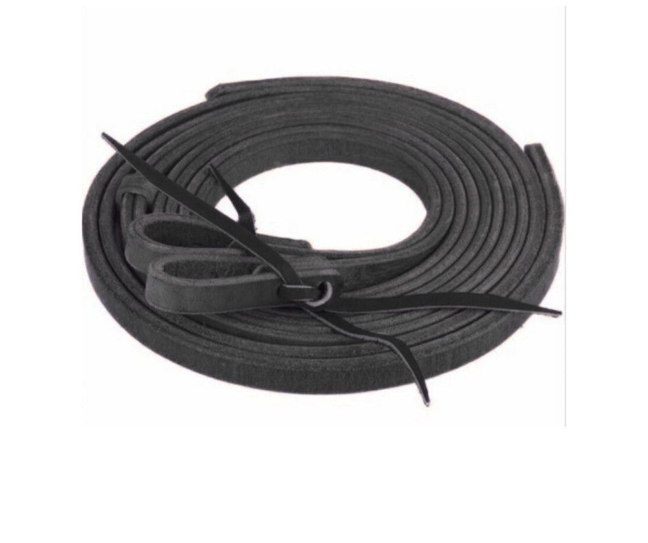 BERLIN LEATHER BLACK SPLIT REINS, 8' x 5/8"