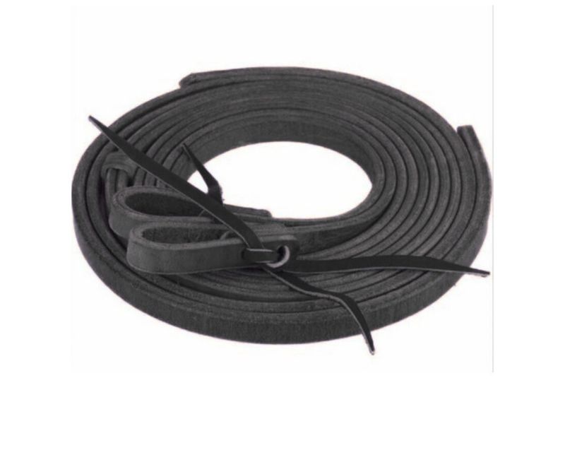 BERLIN LEATHER BLACK SPLIT REINS, 8' x 5/8"