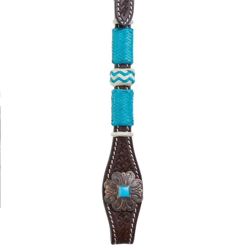 CIRCLE Y TURQUOISE ROUNDUP CHOCOLATE BROWBAND HEADSTALL