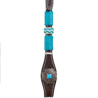 CIRCLE Y TURQUOISE ROUNDUP CHOCOLATE BROWBAND HEADSTALL