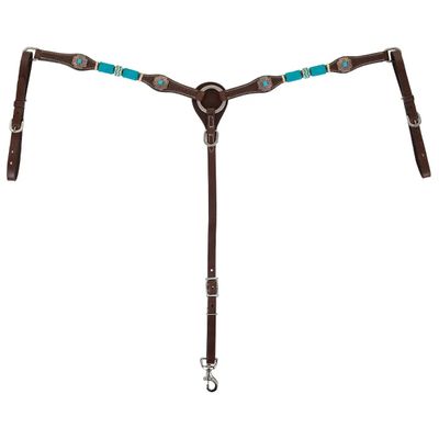 CIRCLE Y TURQUOISE ROUNDUP CHOCOLATE BREASTCOLLAR