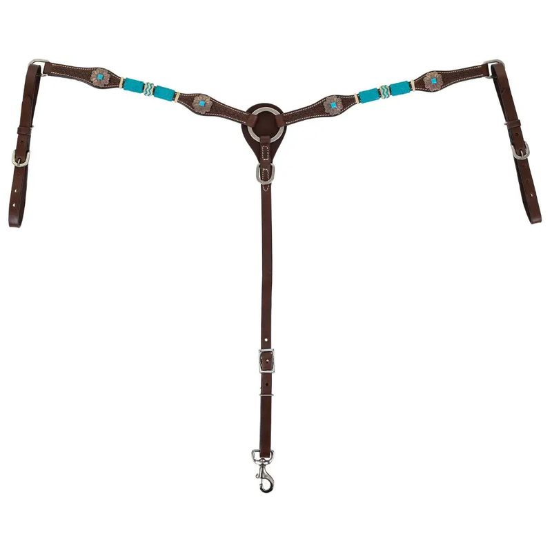 CIRCLE Y TURQUOISE ROUNDUP CHOCOLATE BREASTCOLLAR
