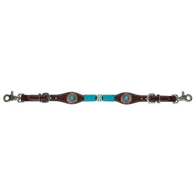 CIRCLE Y TURQUOISE ROUNDUP CHOCOLATE WITHER STRAP