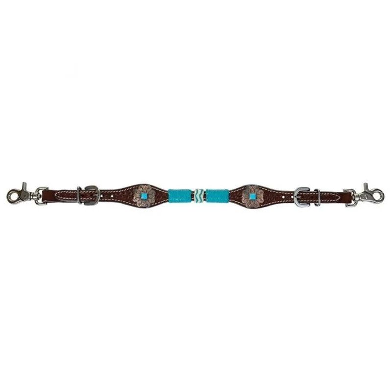 CIRCLE Y TURQUOISE ROUNDUP CHOCOLATE WITHER STRAP