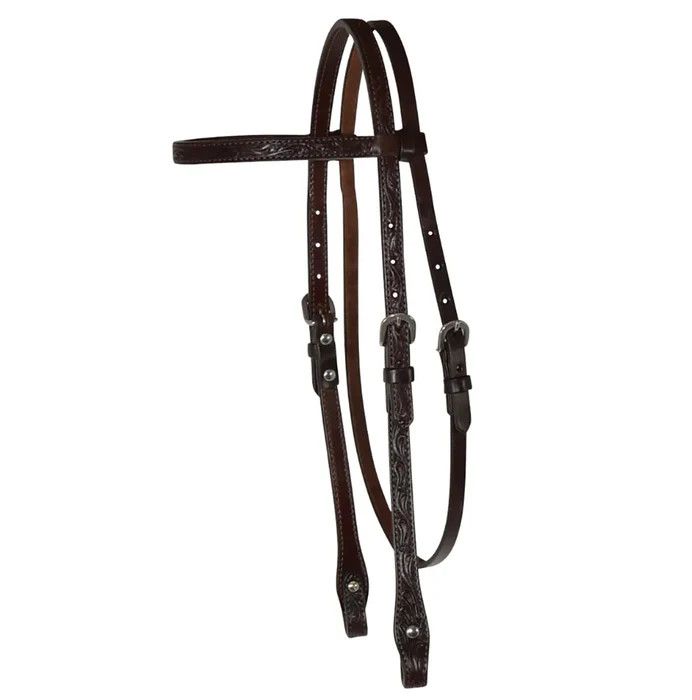 CIRCLE Y FLORAL TOOLED BROWBAND HEADSTALL