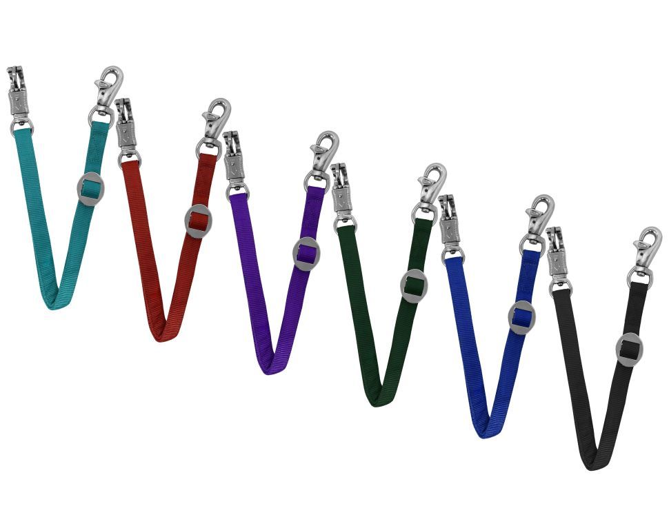 SHOWMAN ADJUSTABLE NYLON BULL SNAP TRAILER TIE W/QUICK RELEASE