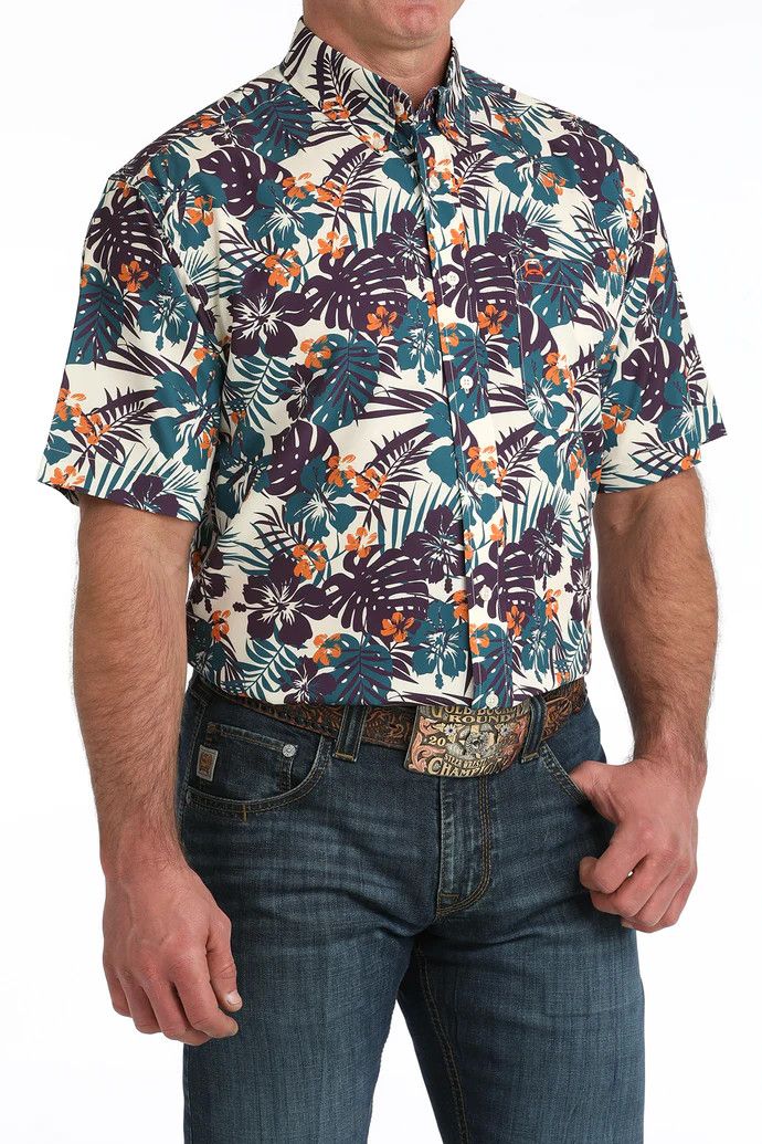 CINCH ARENAFLEX TROPICAL SHORT SLEEVE SHIRT