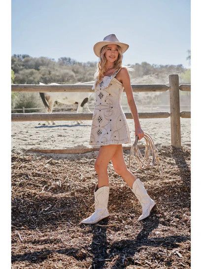 BLUE B STUDDED WESTERN DRESS