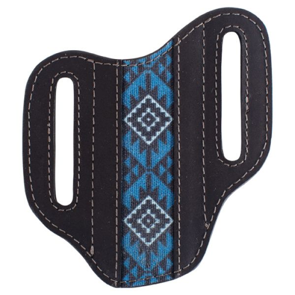 RED DIRT HAT CO. PANCAKE KNIFE SHEATH BLACK W/BLUE INLAY