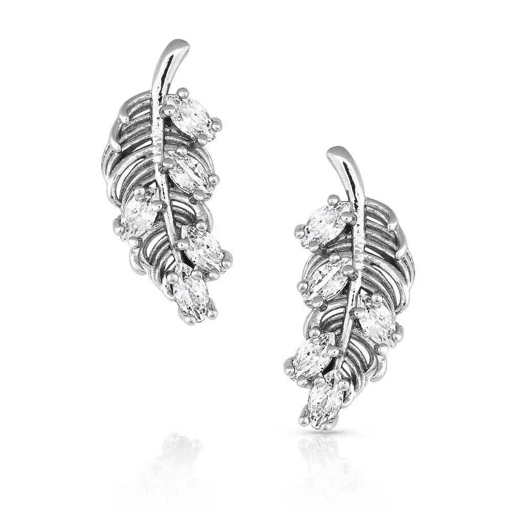 MONTANA SILVERSMITHS BRIDGERTON FEATHER EARRINGS