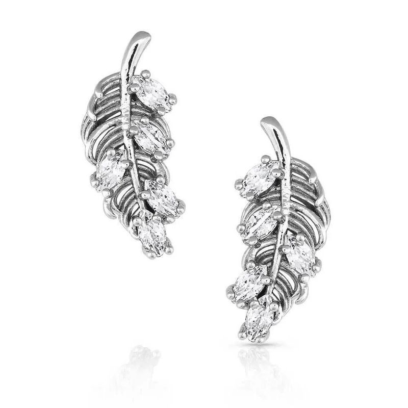 MONTANA SILVERSMITHS BRIDGERTON FEATHER EARRINGS