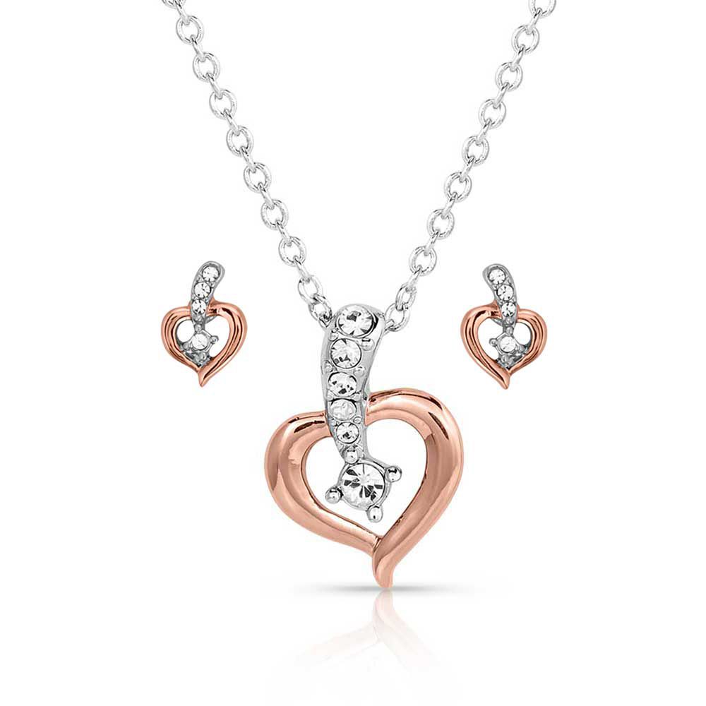 MONTANA SILVERSMITHS HEART ON THE LINE JEWELRY SET