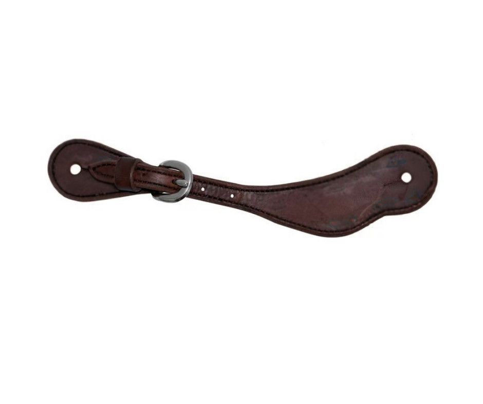 COWBOY TACK SPUR STRAPS CHOCOLATE HARNESS LEATHER, YOUTH