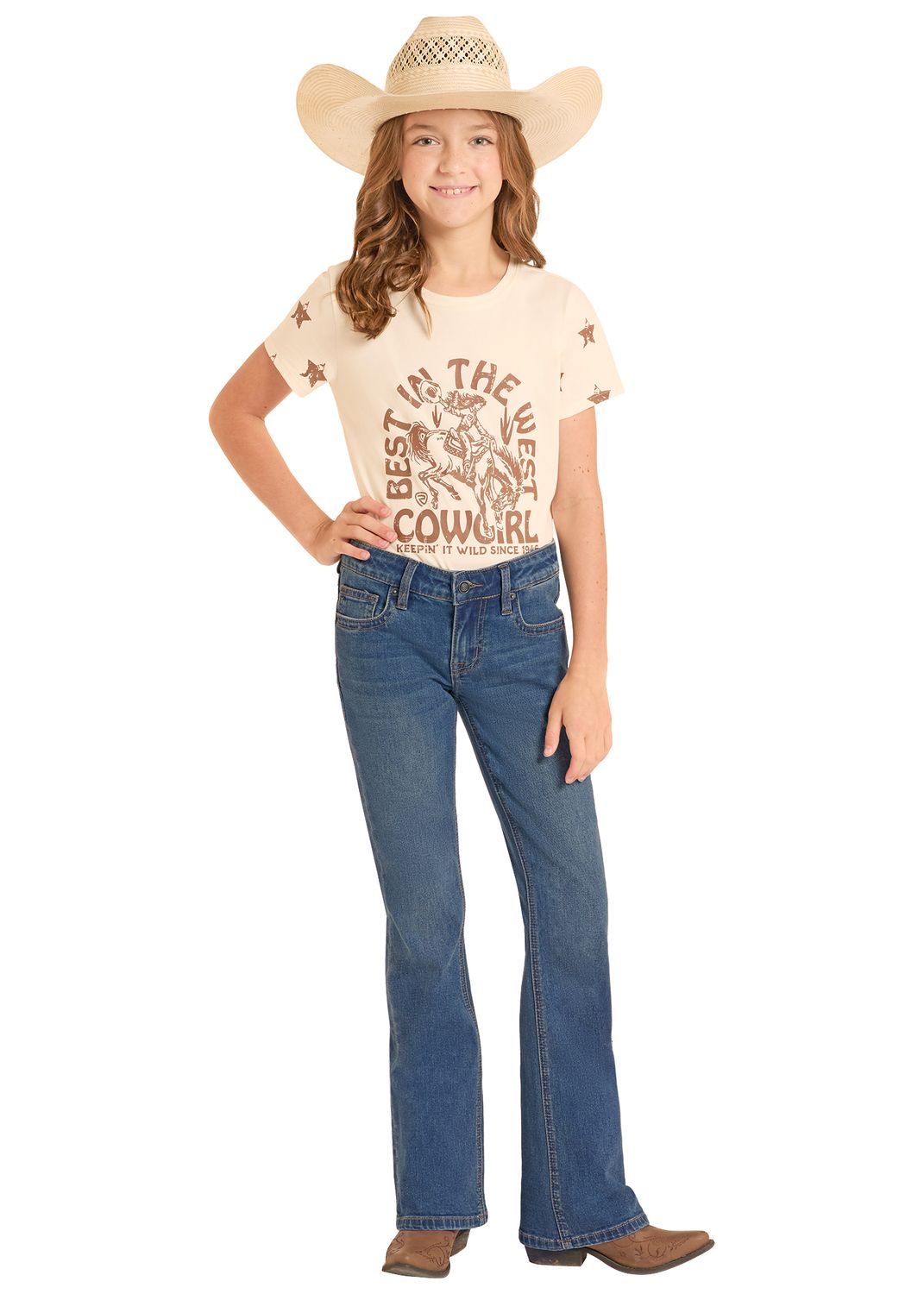 ROCK &amp; ROLL EMBROIDERED BOOTCUT JEAN
