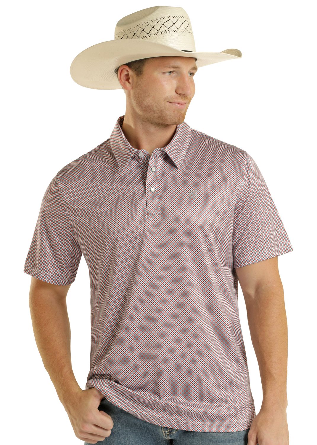 PANHANDLE SLIM GEOMETRIC SNAP POLO