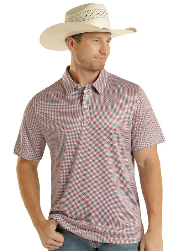 PANHANDLE SLIM GEOMETRIC SNAP POLO