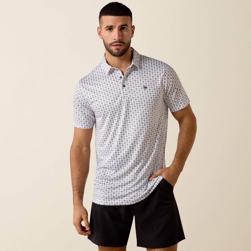 ARIAT ALL OVER PRINT FITTED POLO