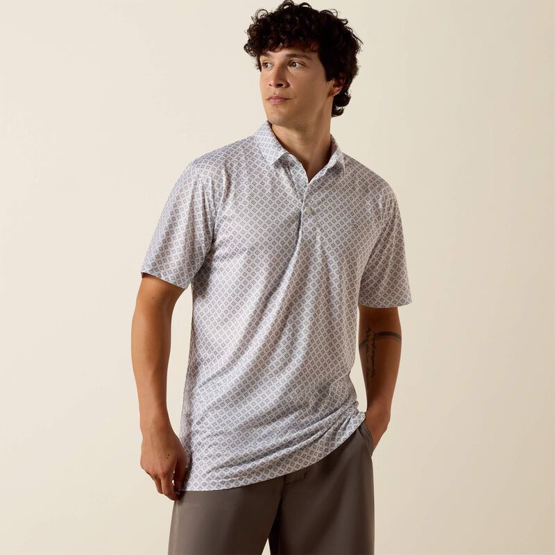 ARIAT ALL OVER PRINT FITTED POLO