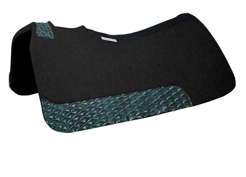 5 STAR ALL AROUND 7/8" WESTERN CONTOURED BLACK W/TEAL DIAMOND WEAR LEATHERS 30" X 30"