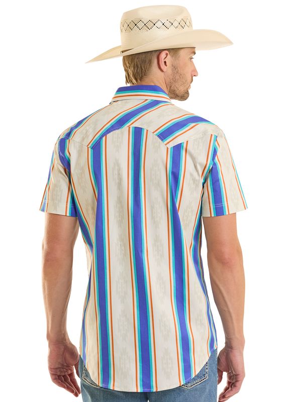 ROCK &amp; ROLL STRIPED SHORT SLEEVE SNAP SHIRT