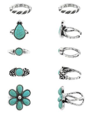 SOPHIA COLLECTION WESTERN TURQUOISE RING SET