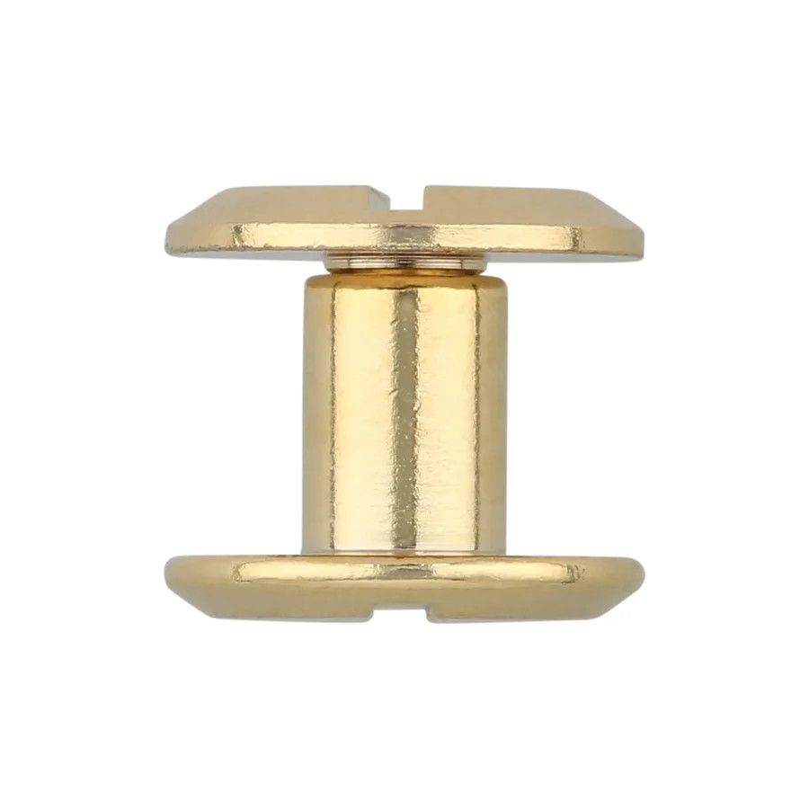 1/4" SHINY GOLD, FLAT TOP CHICAGO SCREW, SOLID BRASS (SET)