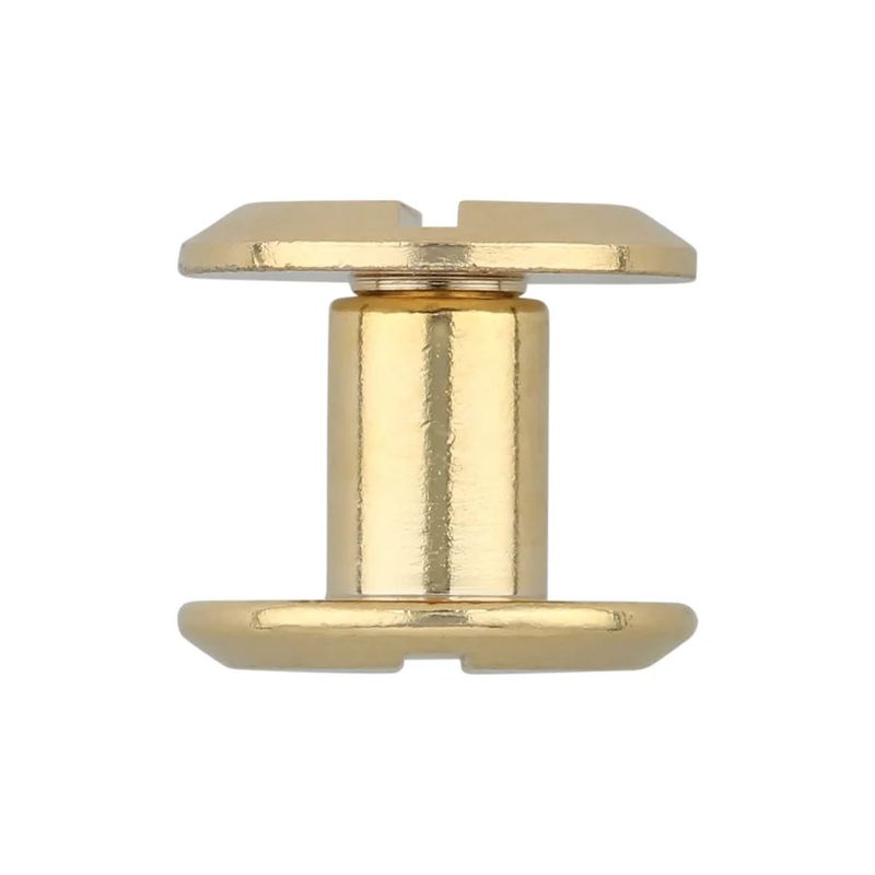 1/4" SHINY GOLD, FLAT TOP CHICAGO SCREW, SOLID BRASS (SET)
